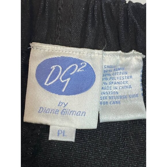 DG2 by Diane Gilman Boot Cut Stretchy Black Pants Elastic Waist Women’s Size PL - Picture 3 of 7